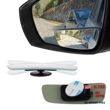 Blind Spot Mirror Rectangular Shaped Hd Glass Adhesive Mount Long Rectangular