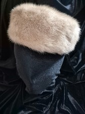 Vintage 1960s Darcel Exclusive Blonde Champagne Mink Fur Pillbox Hat Jones Store