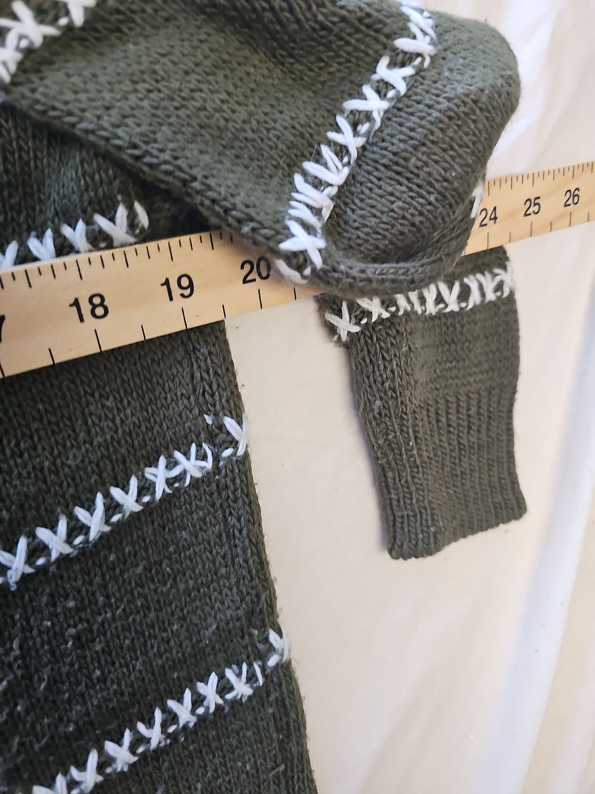 Vintage Forest Green Striped Knit Maxi Sweater Dress 18 PP177 image 3