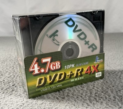 KHYPERMEDIA DVD+R 4X Recordable DVD Disc 10 Pack Slim Case 120 Min-Data 4.7 GB