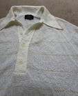 Vintage Men's 1970s Puritan Ban-Lon Full Fashioned Polo White Stripes L — photo 3