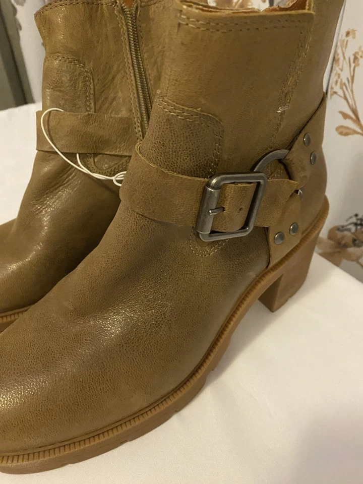 Botines de cuero para mujer Lucky Brand con cierre de cremallera talla 7,5 Foto 3 de 4