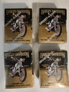 (4) Harley Davidson Series 2 , Factory Sealed 100 Trade Set 1992 Collect-A-Card
