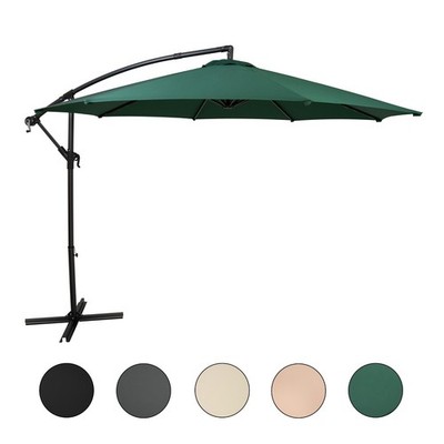 Ausleger-Sonnenschirm 3m   Hängender Ampelschirm Garten Terrasse Kurbel