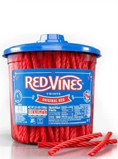Red Vines Licorice Candy 3.5lb Jar Original Red Twists Soft Chewy Red Licorice