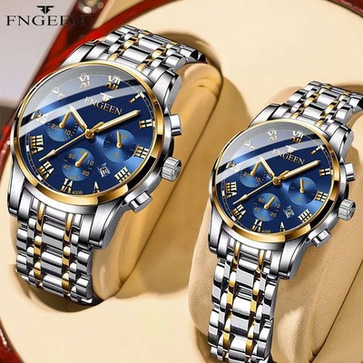 BINBOND 2pcs Couple Watches Fashion Top Brand Men Ladies for Quartz Watch Lover