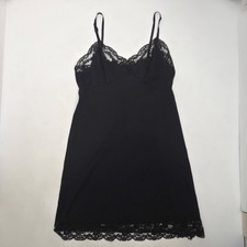 Vintage Van Raalte Slip 1950s 1960s Lacey Nylon Lingerie Nightgown Sz 9 38 Black