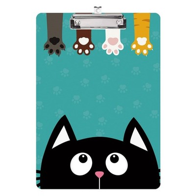 Decorative Plastic Clipboard A4 Letter Size Cute Cat Paws Pattern Board