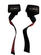Correas de levantamiento de pesas para gimnasio, soporte para mu eca. Negro/Rojo
