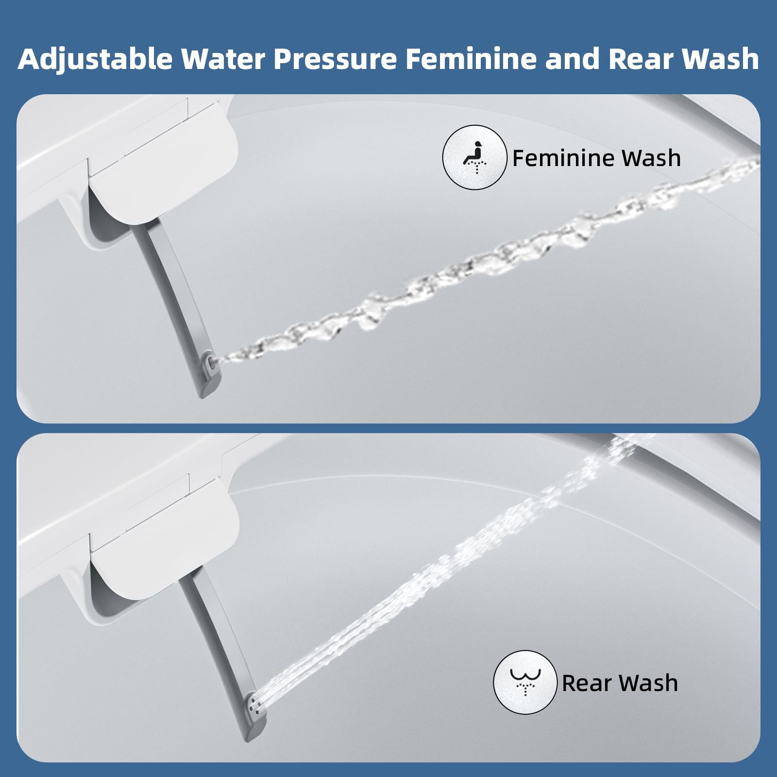 Clirass Bidet Toilet Seat, Soft Close Elongated Toilet Seat, Button control F...