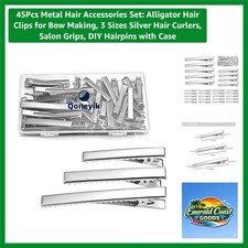 45Pcs Metal Hair Accessories Set: Alligator Hair Clips for Bow Making, 3 Size...