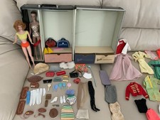 Vintage 1960 s Mattel Barbie Fashion Doll Midge Tagged Clothes Case Accessories