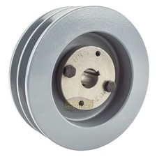Cast Iron 5.5" Dual Groove Pulley Belt B Section 5L with 3/4" Sheave Bushing