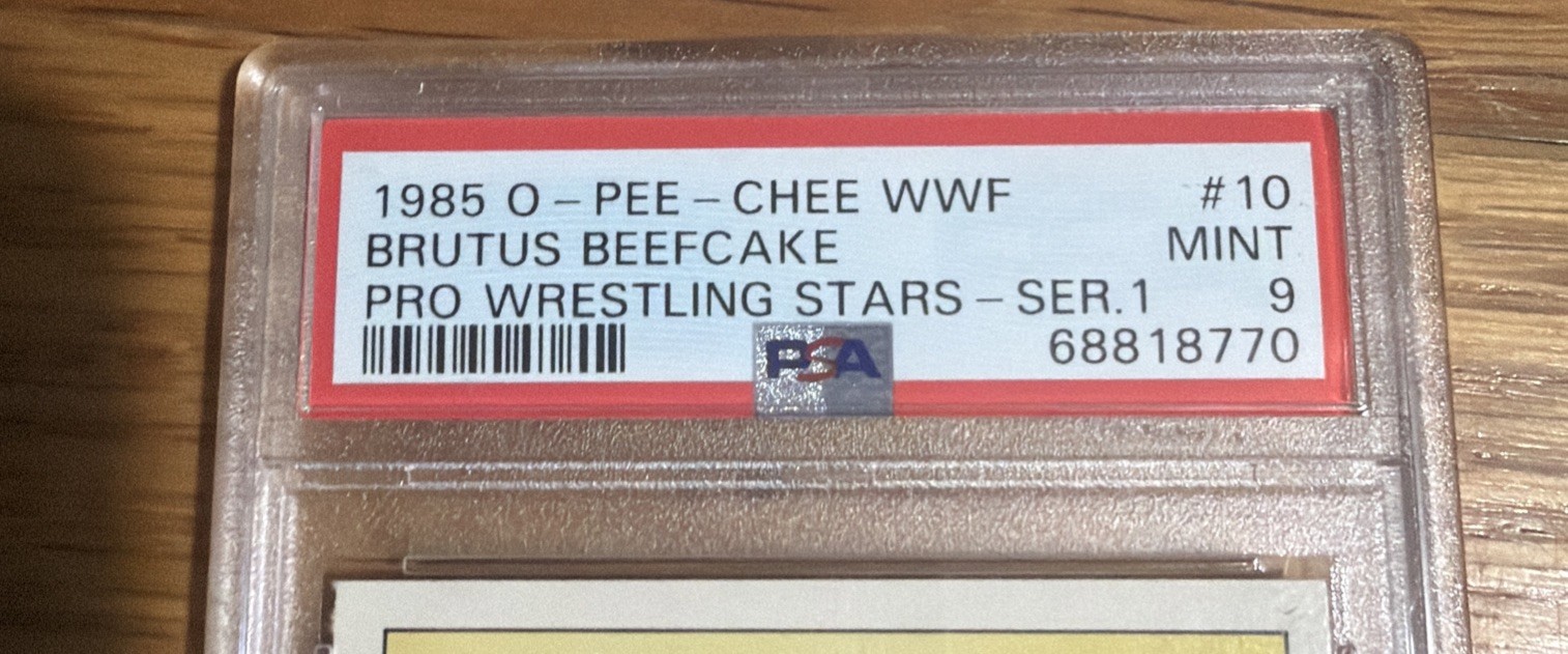 1985 WWF O-Pee-Chee Brutus Beefcake Rookie Card PSA 9 Mint RC Wrestling OPC #10 view 2