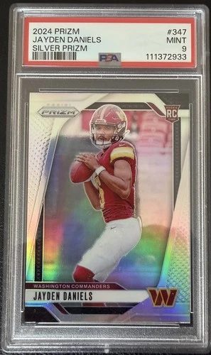 2024 panini prizm silver Jayden Daniels RC 347 PSA 9