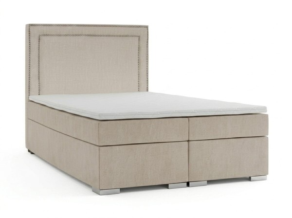 Beiges Boxspringbett 140×200 Bett Mit Matratze Und Stauraum Mit Topper Betten-image