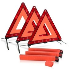 3 Pack Emergency Warning Triangles - Reflective Roadside Safety Kit