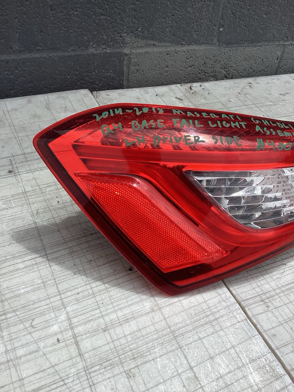 2014-2018 MASERATI GHLBLI S Q4 Base TAILLIGHT ASSEMBLY LH DRIVER SIDE 