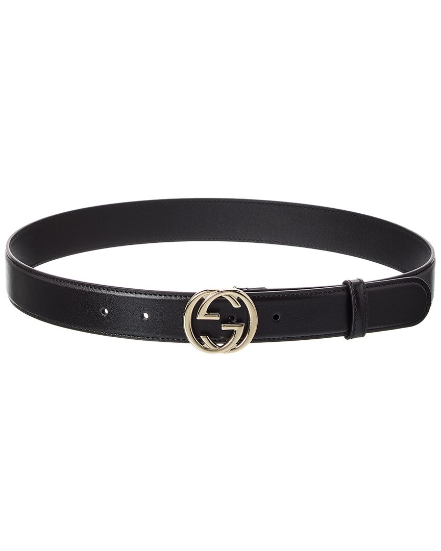 Gucci Interlocking G Leather Belt Womens 75 91790₽