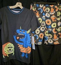 New Cat  Jack Boys 2 Pc. Pajama Set XXL 16/18 Donut Monster Shorts  Top
