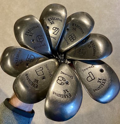 Rare Vintage Spalding Executive XE set, hybrid 3-PW + 1W, 3W, & 5W Reg Flex (RH)