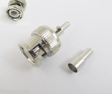 10x BNC Male Plug Window Straight Crimp for RG174 RG316 RG179 RF Cable Connector