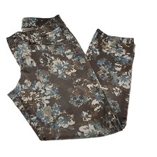 Sonoma Modern Fit Size 10 Slim Ankle Pants Blue/Brown Print Women's