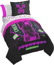 Minecraft Creeper "Black  Neon" Kids Bed Set-AB0D51RNRTF2, AB0D6476TPJ2