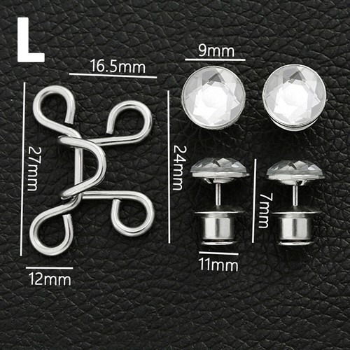 Metal Nail-free Adjustable Waist Buckle Extender Set Replacement Jeans Buttons - Picture 13 of 30