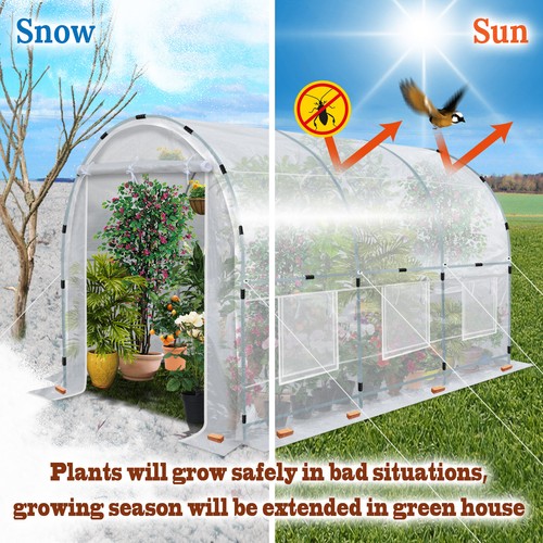 Half Transparent Larger Walk-In Plant Hot Greenhouse Garden Outdoor ABS Clamps - Picture 18 of 50