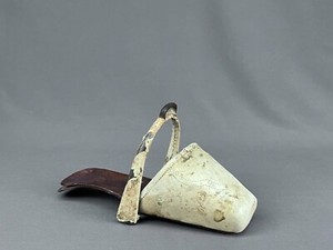 19th Century Victorian Leather Clad Side Saddle Slipper Stirrup Shoes c. 1880's