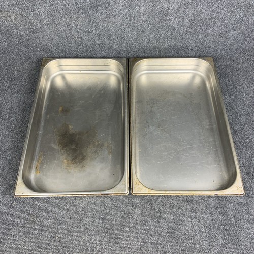 (2) Tramontina 1/1 65mm 18/10 Stainless Steel 12 3/4" x 20 7/8" Food Pan EN631