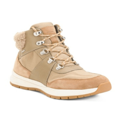GEOX Braies Faux Fur Comfort Hiker Boots leather & textile size 38/8US NWB