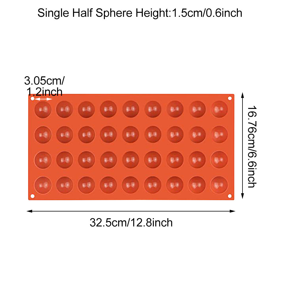 Ice Cream Chocolate Mold Mousse 36 Holes Soft Silicone Candy Jelly Half Sphere eBay
