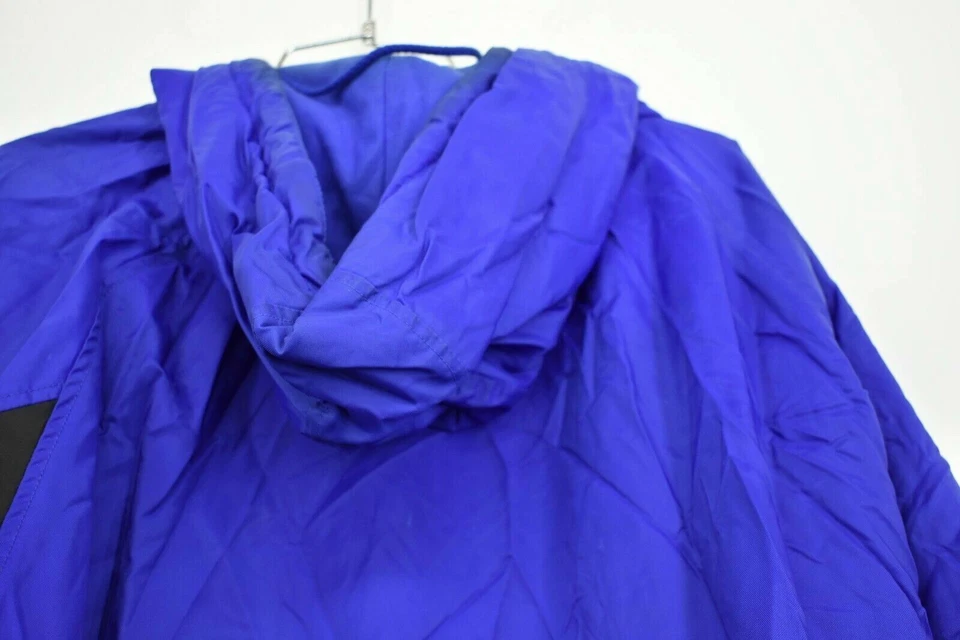 Chaqueta pesada vintage para hombre grande azul real Adidas 3 rayas cremallera completa bolsillo capucha Foto 4 de 4