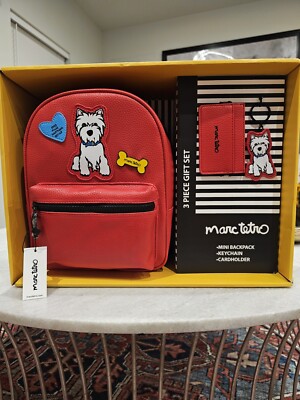 Marc Tetro Red Mini Backpack Gift Set with Keychain & Cardholder MARC TETRO WESTIE 3 PIECE MINI BACKPACK GIFT SET main image 4