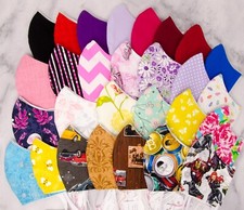 Reusable Cloth Face Masks - Medium Adults  Teens - Cotton Double Layer Mask