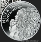 1 oz silver proof Never Trust Government V2 .999 Pure COA BOX Indians Navajo