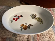 Plat casserole ovale Cordon Bleu BIA International porcelaine blanche avec fruits - Occasion