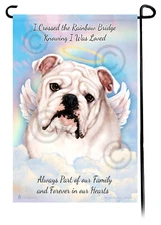 English Bulldog White Memorial Garden Flag