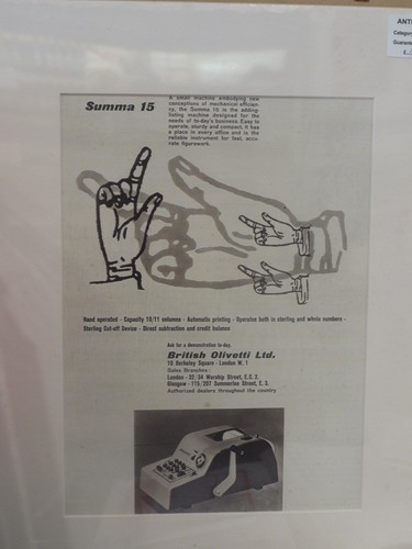 Original 1955 Vintage Matted Advert British Olivetti Summa 15 adding machine