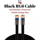 RG6 Coaxial Cable Black Dual SHIELDED Satellite TV Antenna Wire Multi-Pack Lot