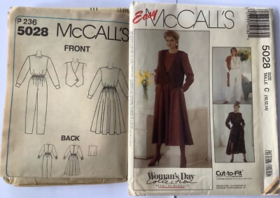McCall s 5028 Schnittmuster ungeschnitten 90er Jumpsuit, Kleid, Weste - 10, 12, 14
