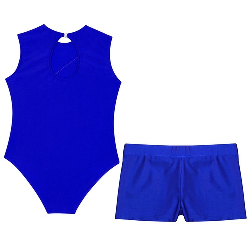 Kids Girls Suit 2Pcs Outfit Sportwear Set Dance Costume Leotard Dancewear Yoga - Picture 21 of 50