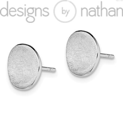 Designs by Nathan | 925 RhP Silver  Scratch Finish Post Earrings