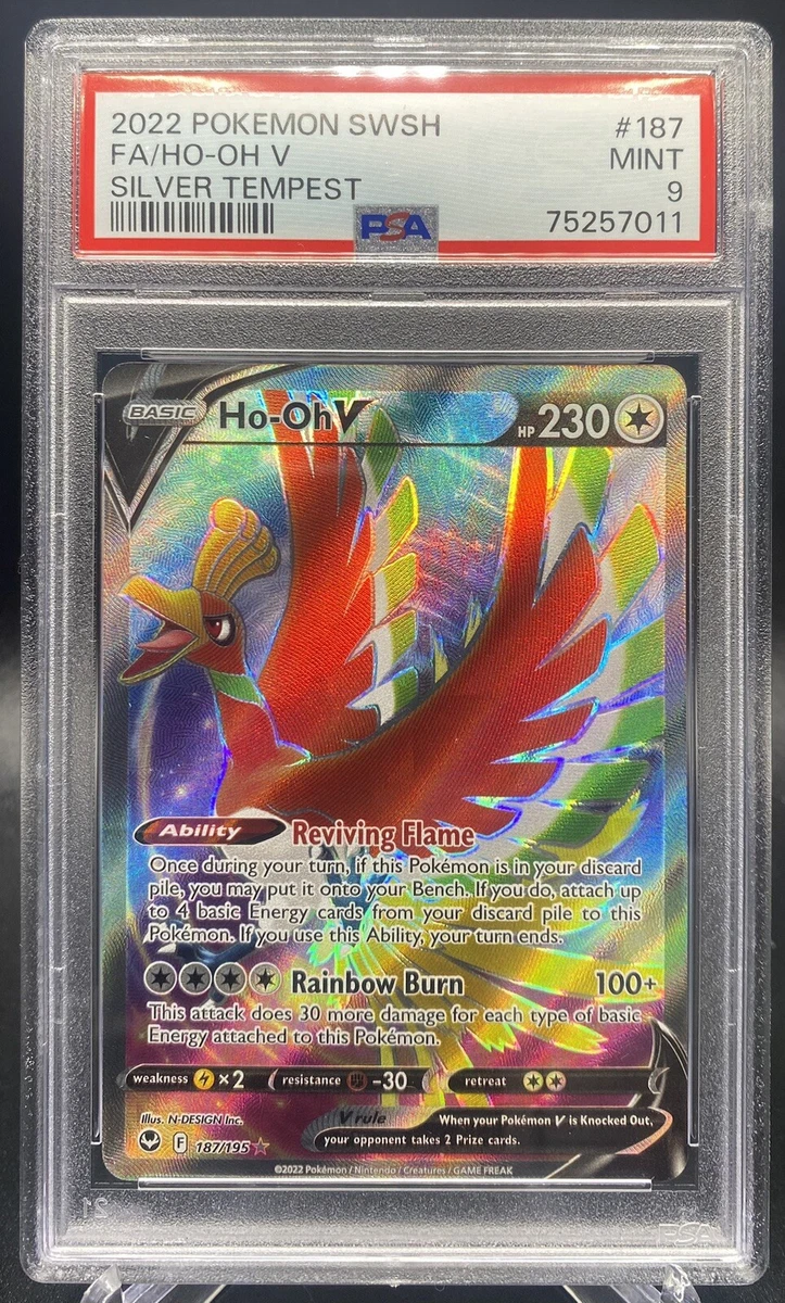 Ho-oh V - 187/195 - PSA 9 - Full Art - Silver Tempest - Pokemon