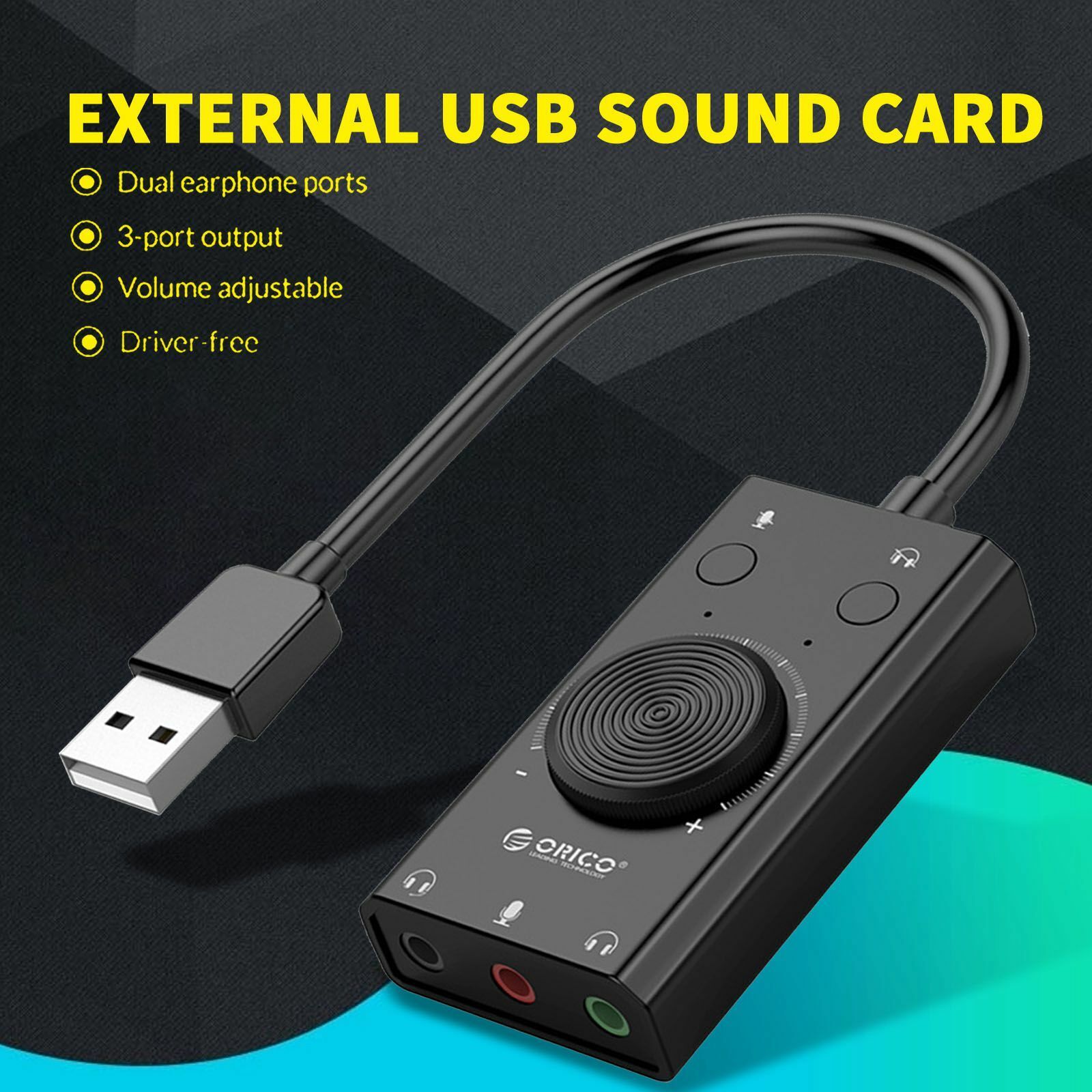 2 in 1 USB External Sound Card Max Colorado Springs Mall 41% OFF Port Output 3 For Lap Volume With