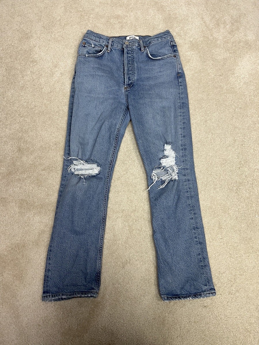 デニム・ジーパン AGOLDE Women Denim Pants A91581206 SWIN BLUE AGOLDE Womens Blue 27 Denim Cotton Pants Distressed Stretch