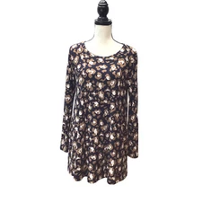Peach Love California Womens Animal Print Long Sleeve Tunic Top Size Medium