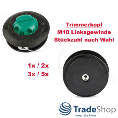1x-5x Trimmerkopf M10x1,25mm links für Oleo-Mac Sparta 42 BP 25 (gerader Schaft)